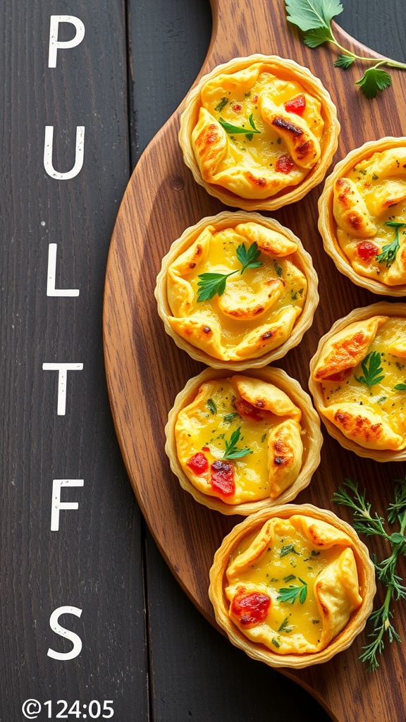 mini quiches in puff pastry